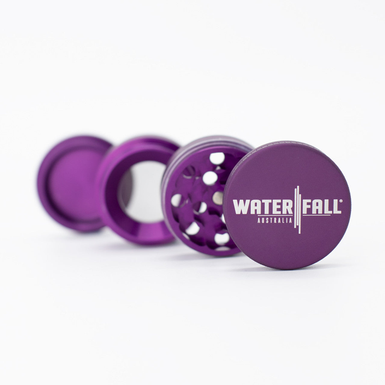 Waterfall 4-Piece Dry Herb Grinder with Removable Screen - Matte (43mm) - Image 18