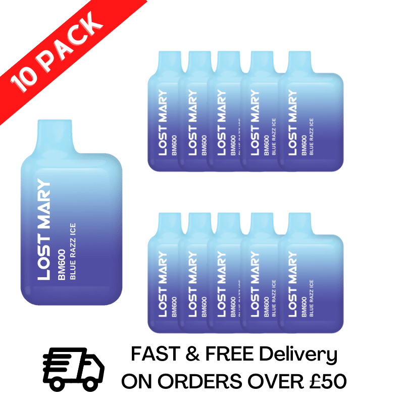 Blue Razz Ice - Lost Mary 600 Puff Bars Pack Of 10 BM600