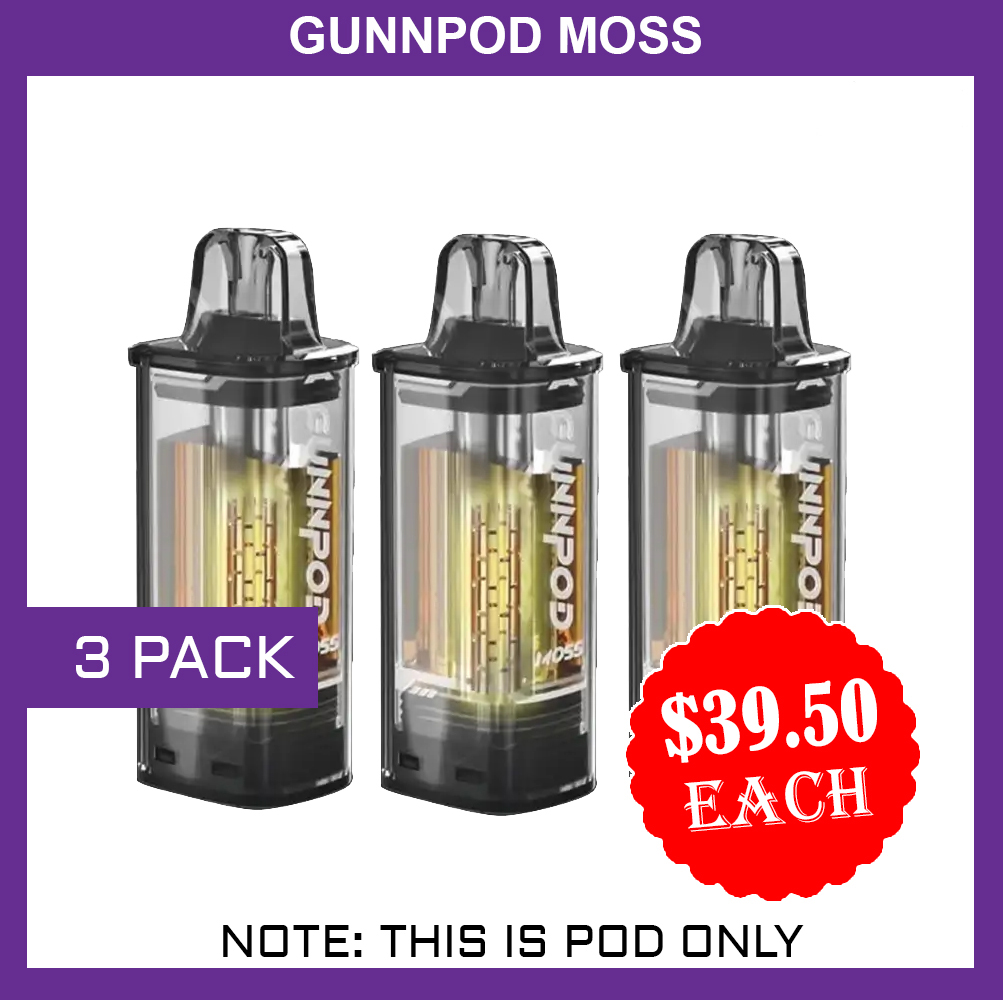 GUNNPOD MOSS – 3 PACK – 8000 PUFFS – POD ONLY