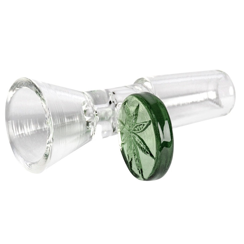 14mm Male Red Eye Glass Cone Pull-Out w/ Leaf Handle Bowl - Image 4