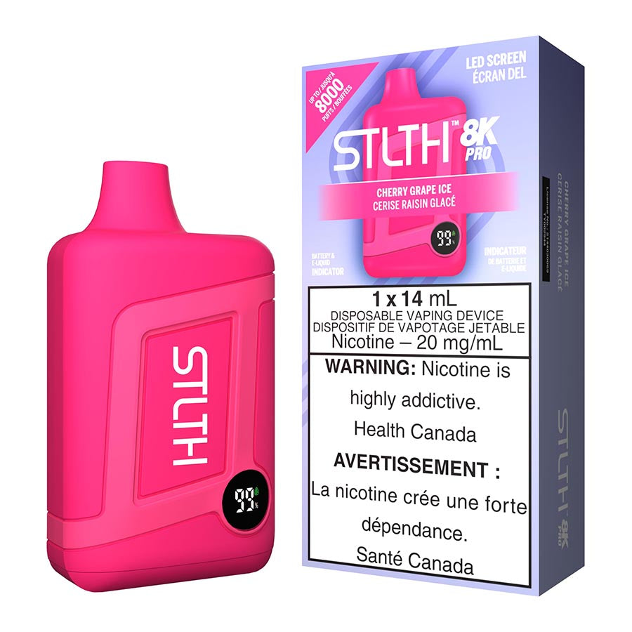 STLTH 8K Pro Disposable Vape Device - Cherry Grape Ice