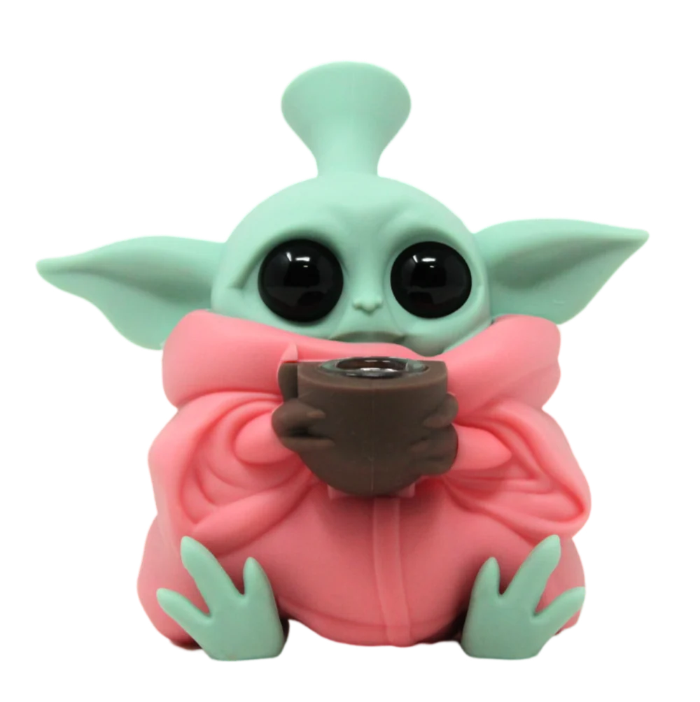 5" Baby Yoda Silicone Water Pipe - Image 2